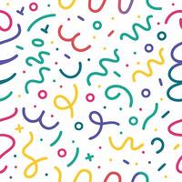 seamless pattern with colorful confetti and shapes vector