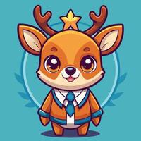 a cartoon deer wearing a tie and suit vector