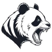 a panda bear head with its mouth open vector