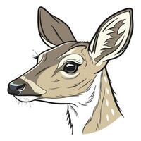 a deer head with large ears and a long nose vector