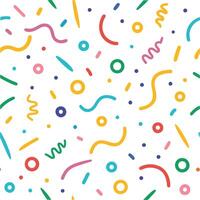 a colorful pattern with confetti and shapes vector