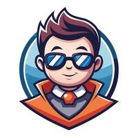 a cartoon character with sunglasses and a tie vector