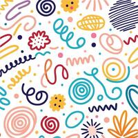 a colorful pattern with doodles and swirls vector
