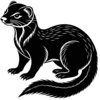 a black and white illustration of a weasel vector