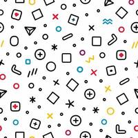 a colorful pattern with geometric shapes and arrows vector