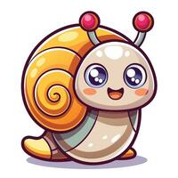 a cartoon snail with big eyes and a big nose vector