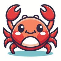 a cartoon crab with big eyes and a smile vector