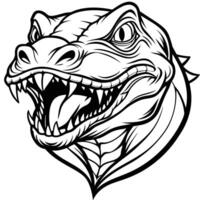 a cartoon crocodile head with its mouth open vector