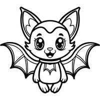 a cartoon bat with wings and eyes vector