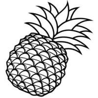 pineapple coloring pages vector