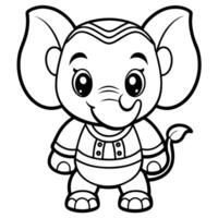 a cartoon elephant with a hat and a bowtie vector