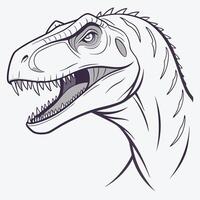 a drawing of a t - rex head vector