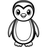 penguin coloring pages for kids vector