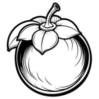 a black and white drawing of a grapefruit vector
