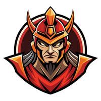 a cartoon character with a red helmet and horns vector