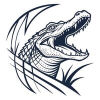 an alligator head with its mouth open vector