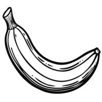 a black and white drawing of a banana vector