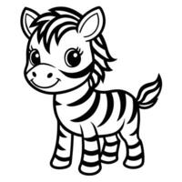 a zebra is standing in a line coloring page vector