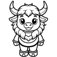 a cartoon cow with horns and a hat vector