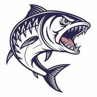 an image of a fish with its mouth open vector