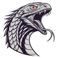 an angry snake head with its mouth open vector