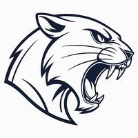 a panther head with its mouth open vector
