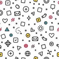a seamless pattern with various icons and symbols vector