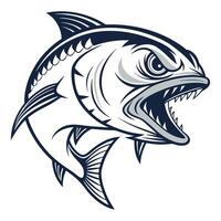a fish with open mouth and teeth vector