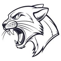 a black and white illustration of a panther head vector