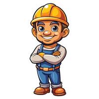 cartoon construction worker with a smile vector