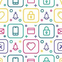 a colorful pattern with icons and symbols vector