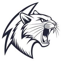 a black and white image of a panther head vector