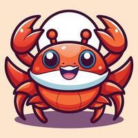 a cartoon crab with a big smile on its face vector