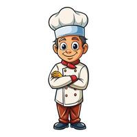 cartoon chef with arms crossed and smiling vector