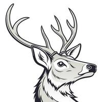 a deer head with horns on it vector