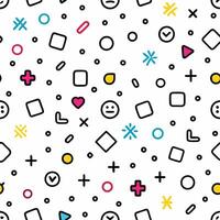 a colorful pattern with various shapes and symbols vector