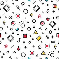 a colorful pattern with geometric shapes and arrows vector
