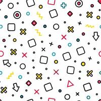 a colorful pattern with geometric shapes and arrows vector