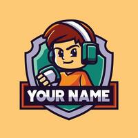a cartoon character with headphones and a microphone vector