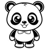 a cartoon panda bear with a bow tie vector