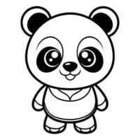 panda bear coloring pages for kids vector