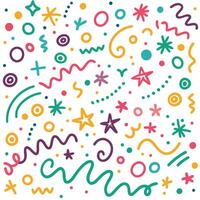 a colorful pattern with stars and swirls vector