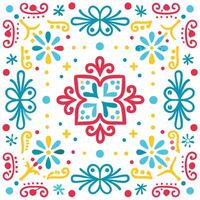 mexican bandana pattern with colorful flowers and leaves vector