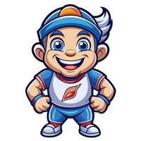 cartoon character of a baseball player illustration vector
