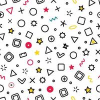 a colorful pattern with geometric shapes and stars vector