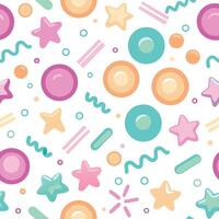 seamless pattern with colorful stars and shapes vector
