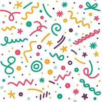 a colorful pattern with various shapes and lines vector