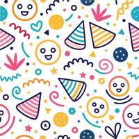 happy birthday seamless pattern illustration vector