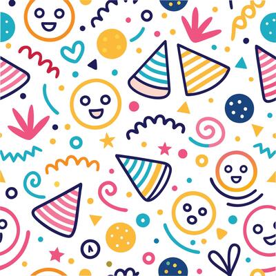 happy birthday seamless pattern illustration