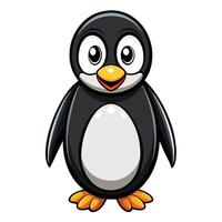 a cartoon penguin standing on a white background vector
